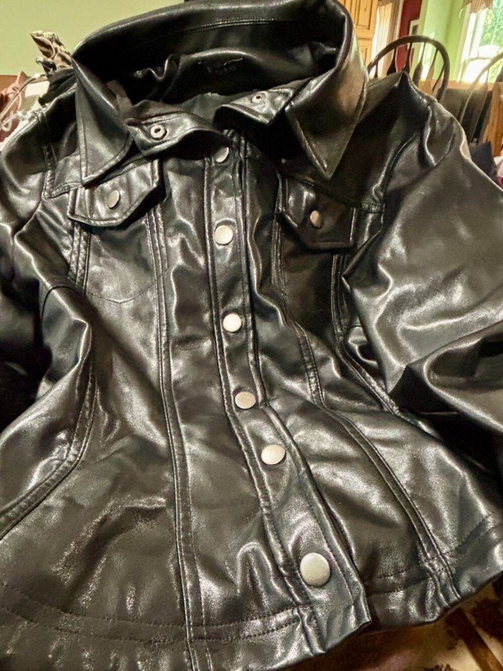 Fate Black  Leather  Like Cool Jacket
